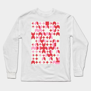 Girly Geometric Pattern - Flowers - Stars #8 Long Sleeve T-Shirt